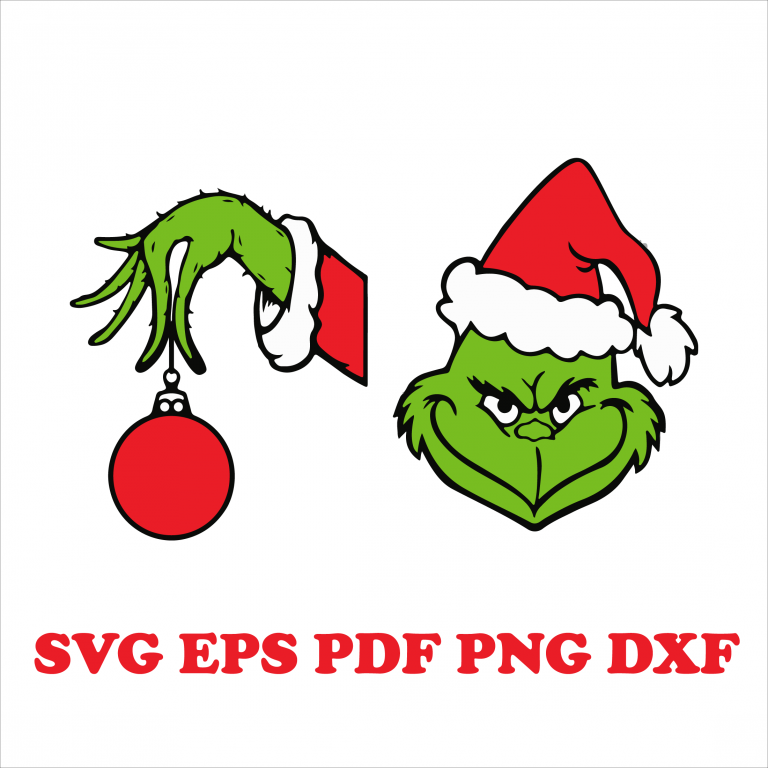 Grinch Hand Face Svg, Dxf, Pdf, Png, Eps Instant Download