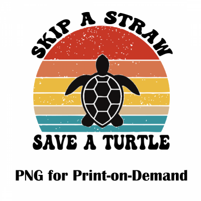Skip straw save a turtle png