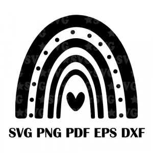 Boho Bohemian Rainbow Svg Dxf Pdf Png Eps Instant Download