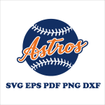 Houston Baseball Ball And Star Inspired SVG PNG EPS DXF